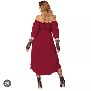 Burgundy ( red) peasant dress